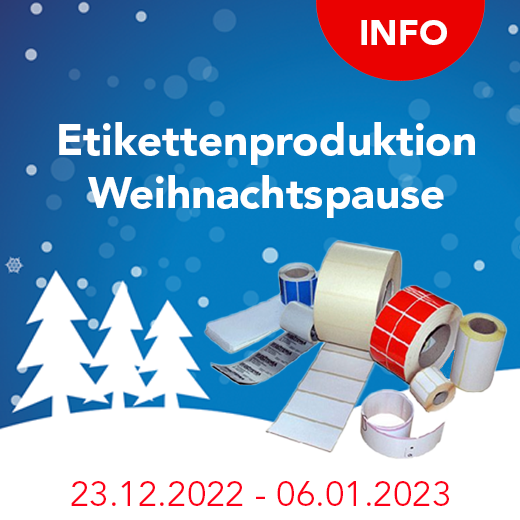Weihnachtsurlaub in unserer Etikettenproduktion vom 23.12.2022 bis 06.01.2023