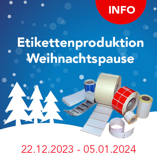 Weihnachtsurlaub in unserer Etikettenproduktion vom 22.12.2023 bis 05.01.2024